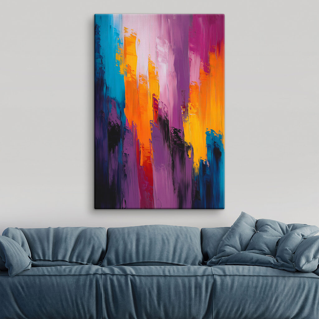 Paarse en oranje kleurstrepen — interieur 2