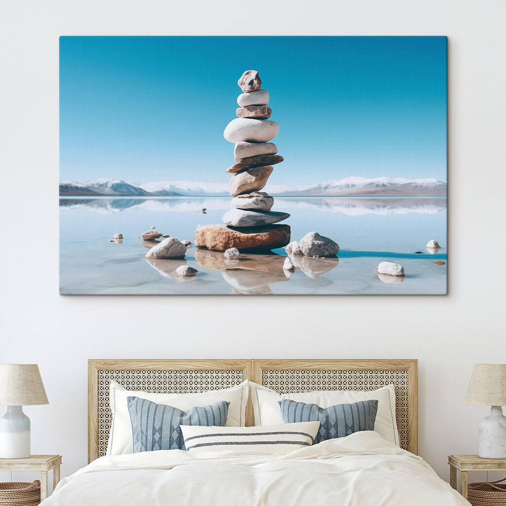 Kiezelbalans op bleek water — interieur 1