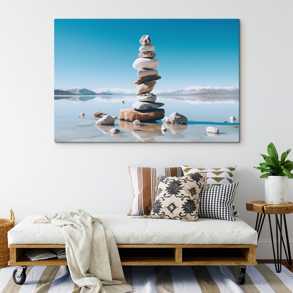 Kiezelbalans op bleek water — interieur 2