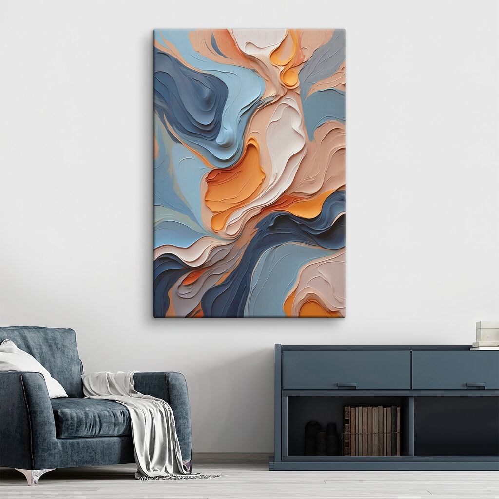 Pastellagen langs donkerblauw — interieur 3