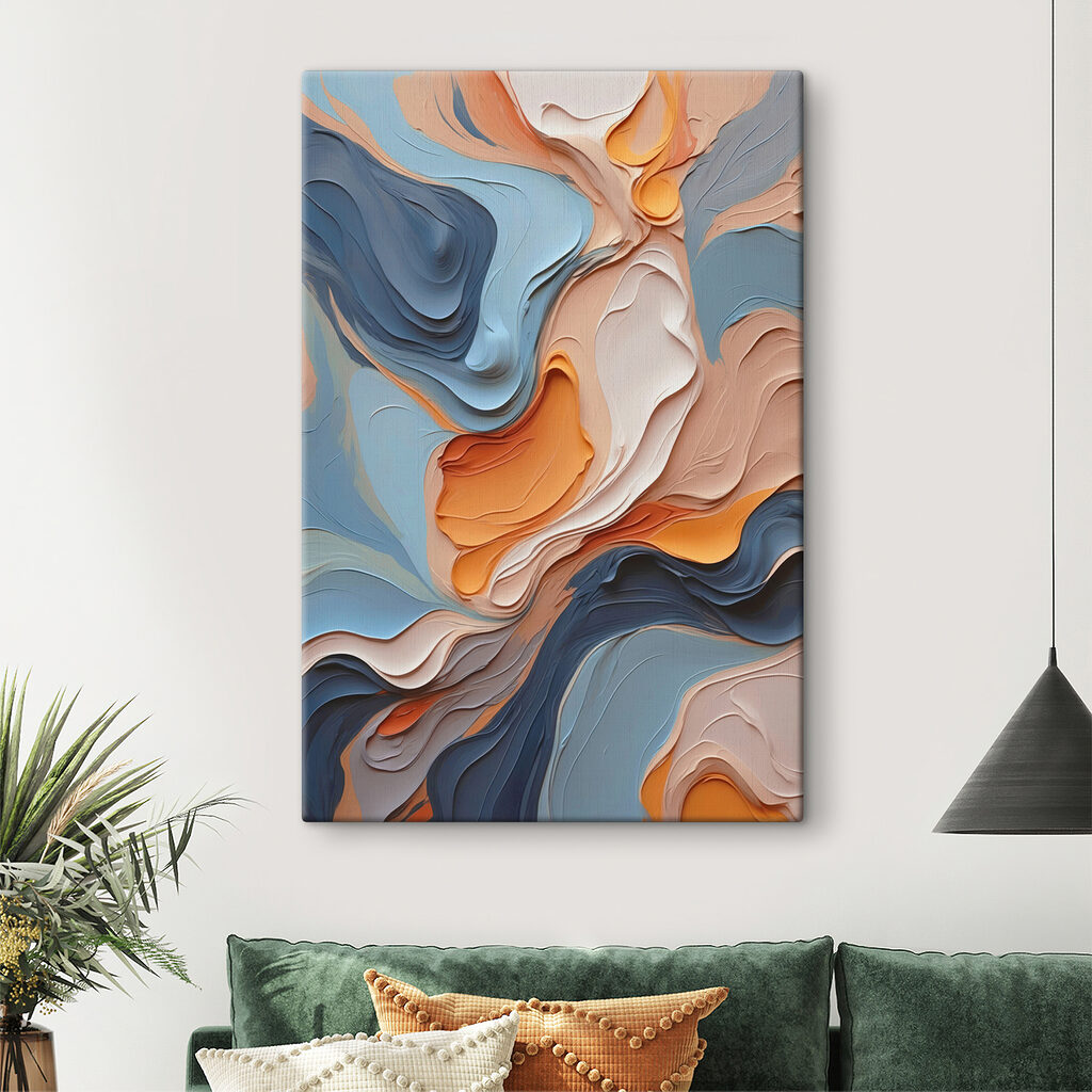 Pastellagen langs donkerblauw — interieur 1