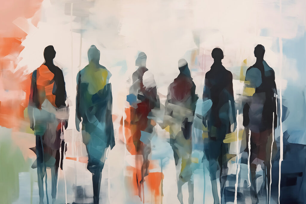 Gestalten in lichte kleuren — volledig ontwerp