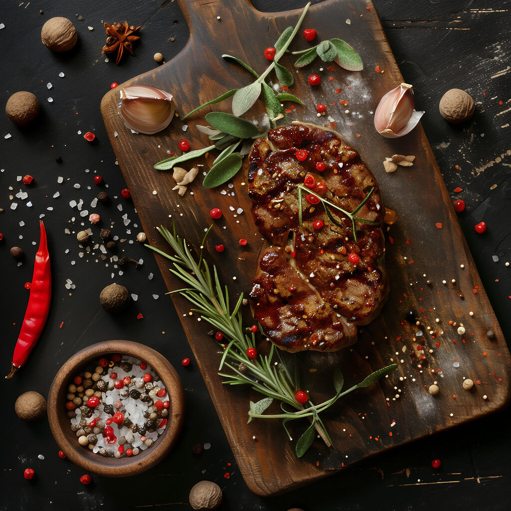 Steak tussen kruiden — volledig ontwerp