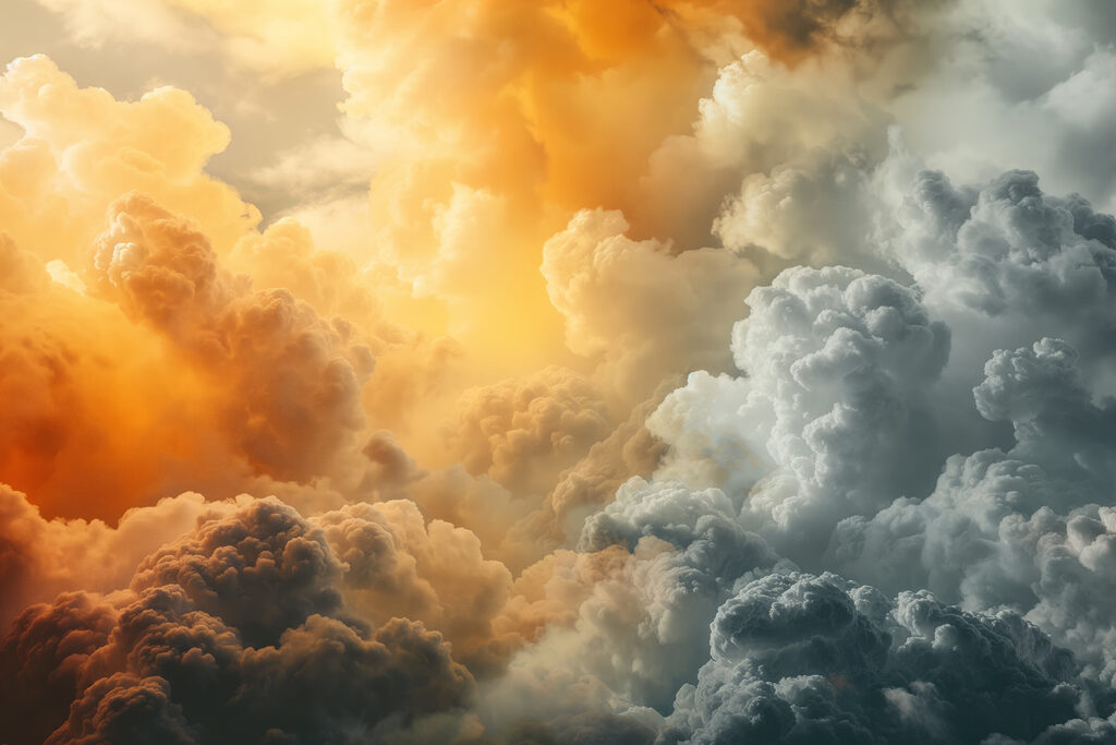 Zonlicht breekt door wolken — volledig ontwerp