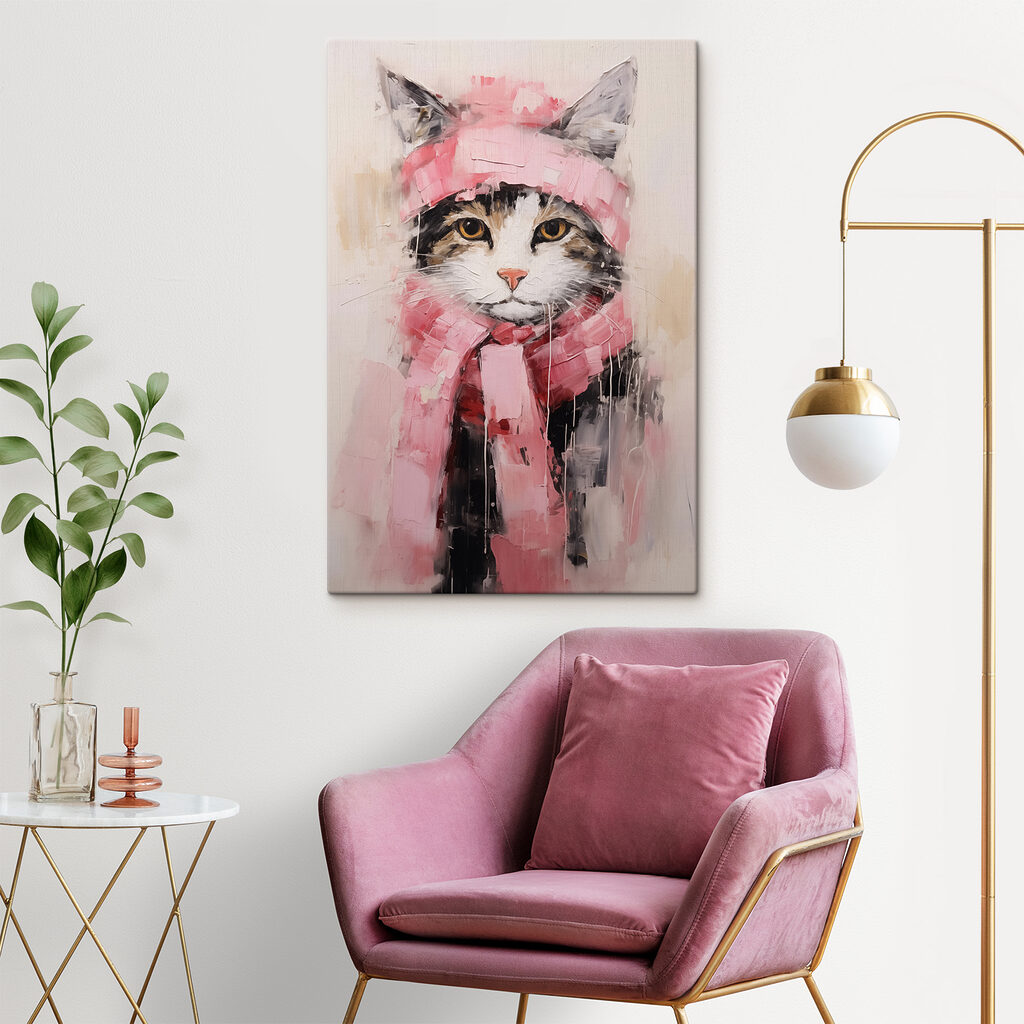 Katje met roze winterkleren — interieur 1