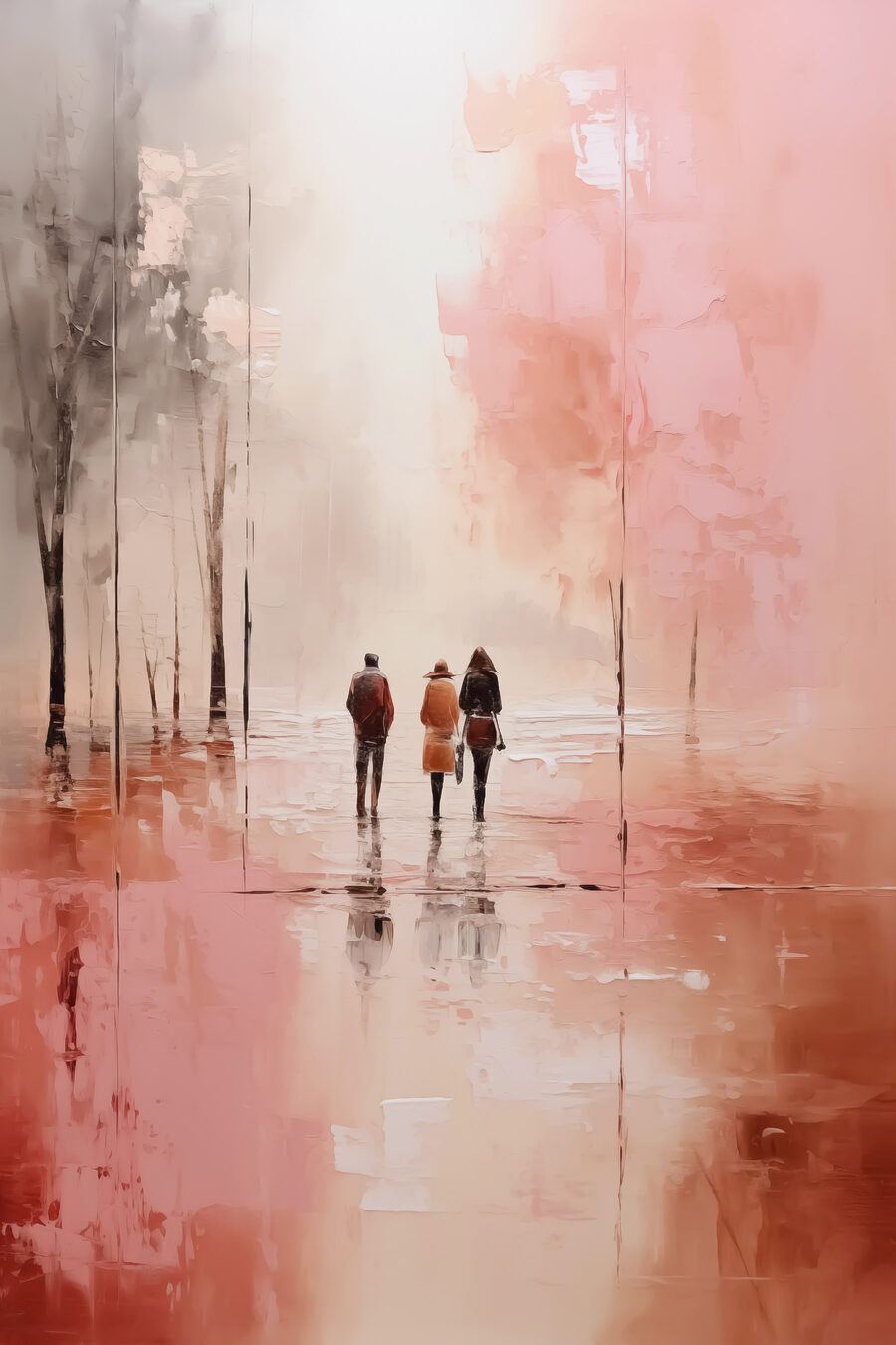 Samen door roze straat — volledig ontwerp