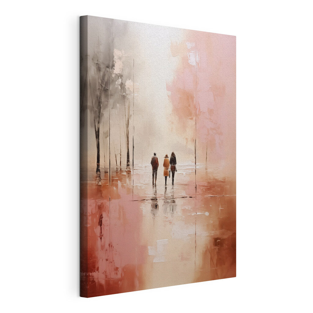 Samen door roze straat — productweergave