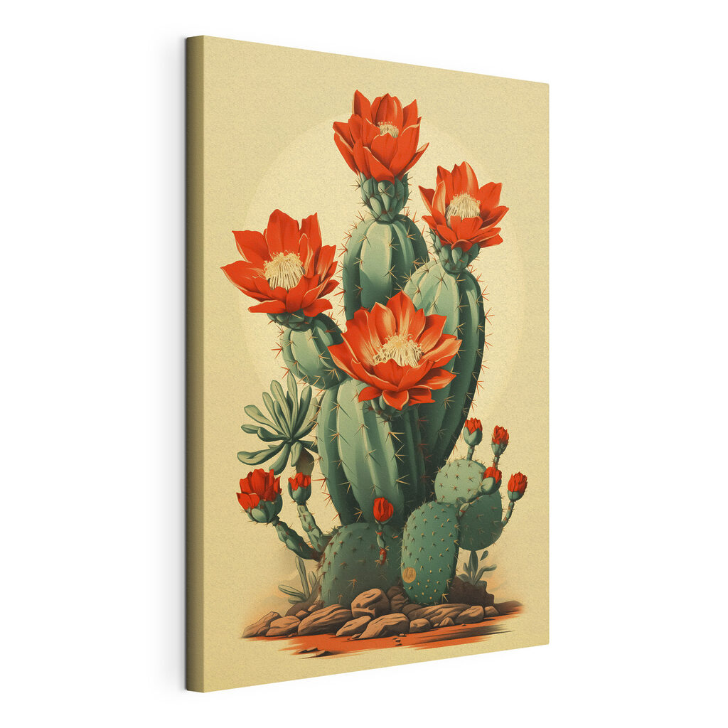 Cactus met rode bloei — productweergave