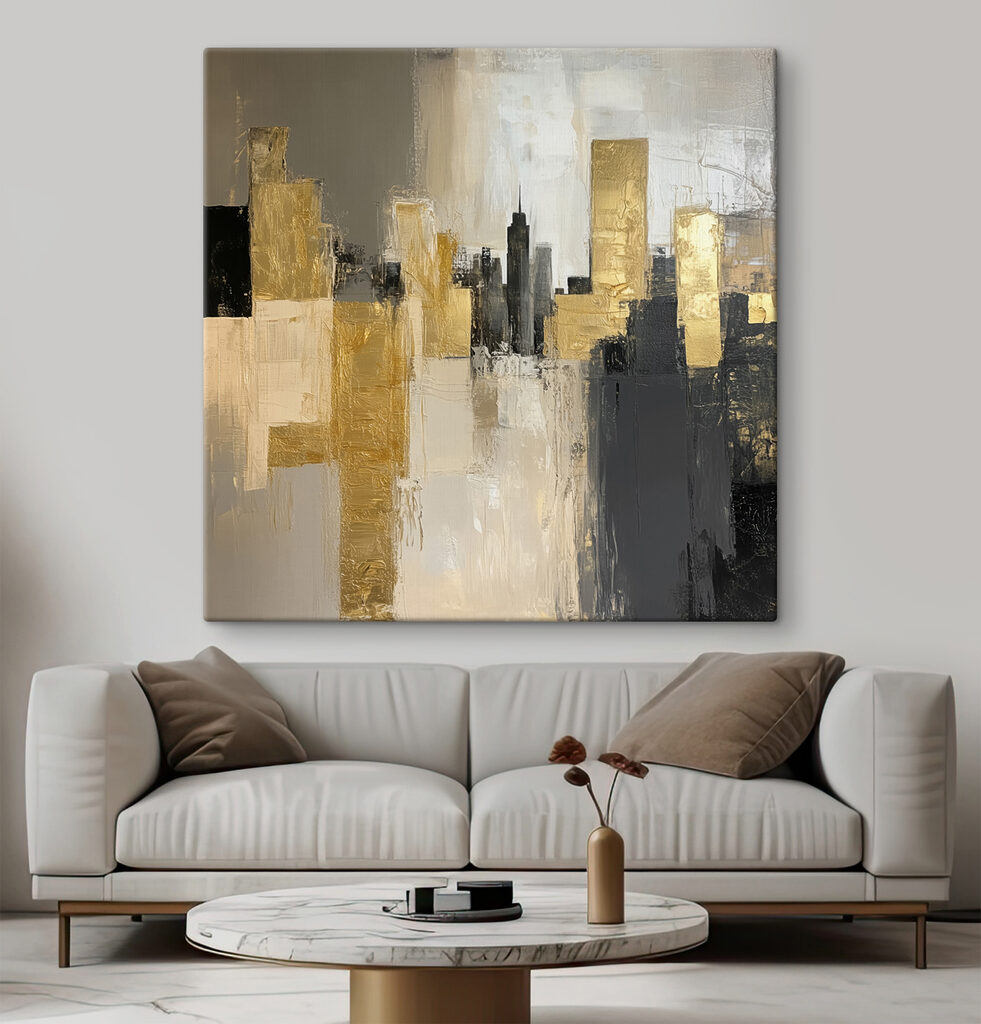 Een skyline in goudgrijs — interieur 1