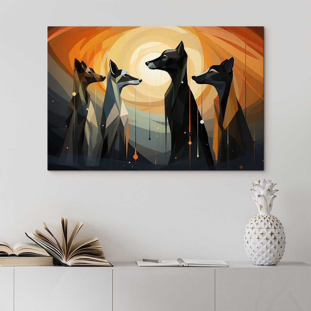 Vier honden in zonvlakken — interieur 2