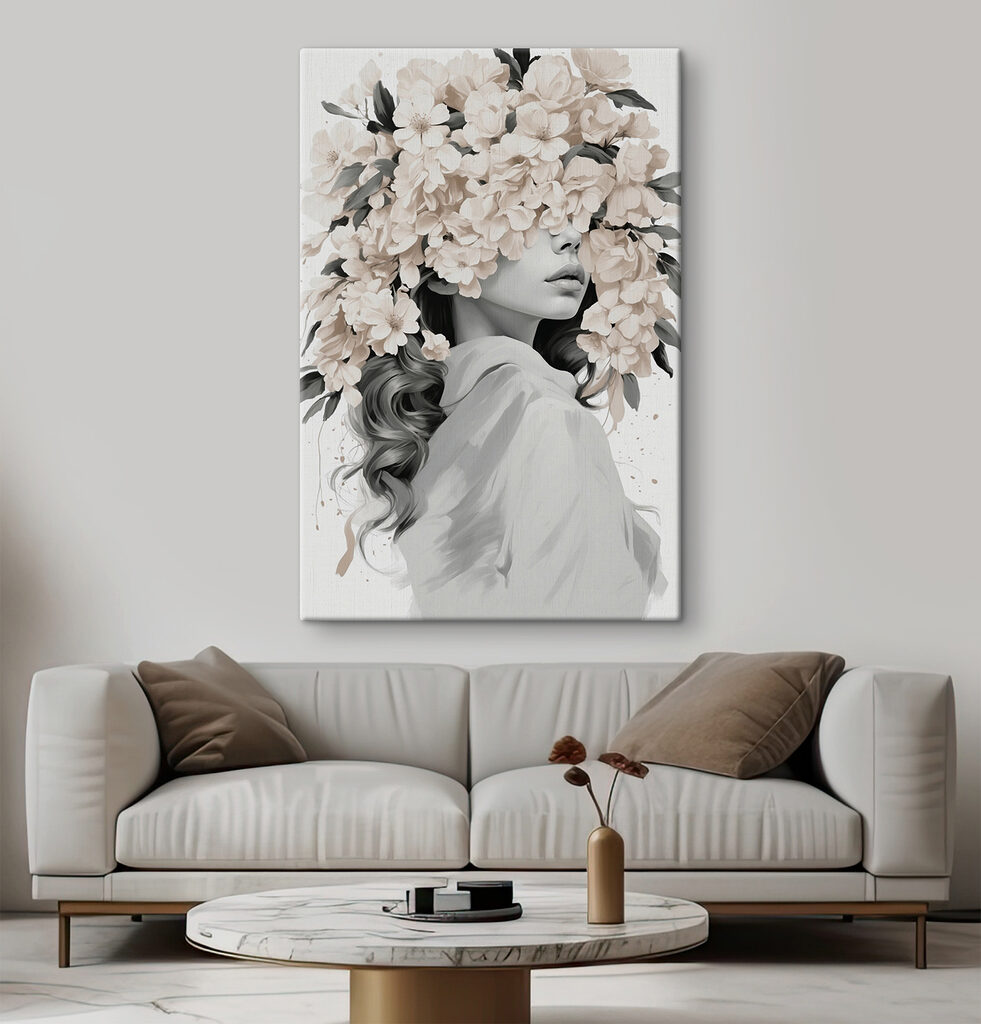 Haar blik achter bloesem — interieur 2