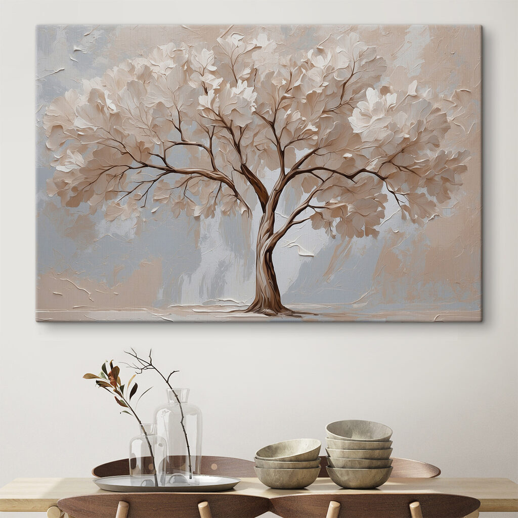 Witte bloesem, bruine takken — interieur 1