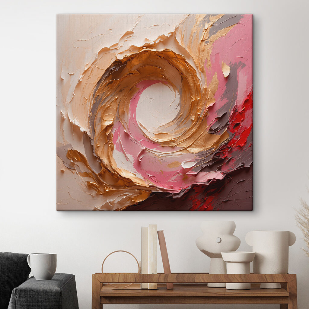 Roze wervel met goudrand — interieur 1