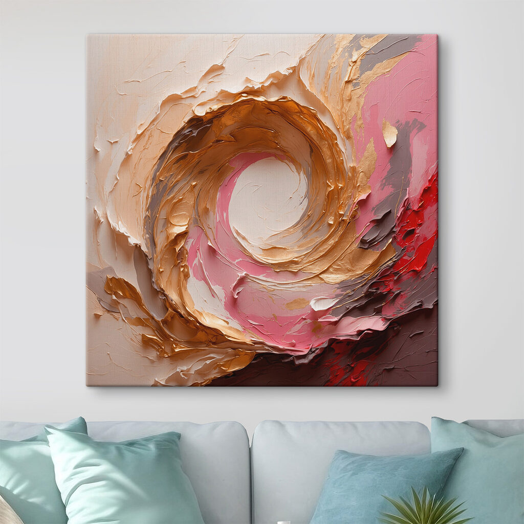 Roze wervel met goudrand — interieur 2