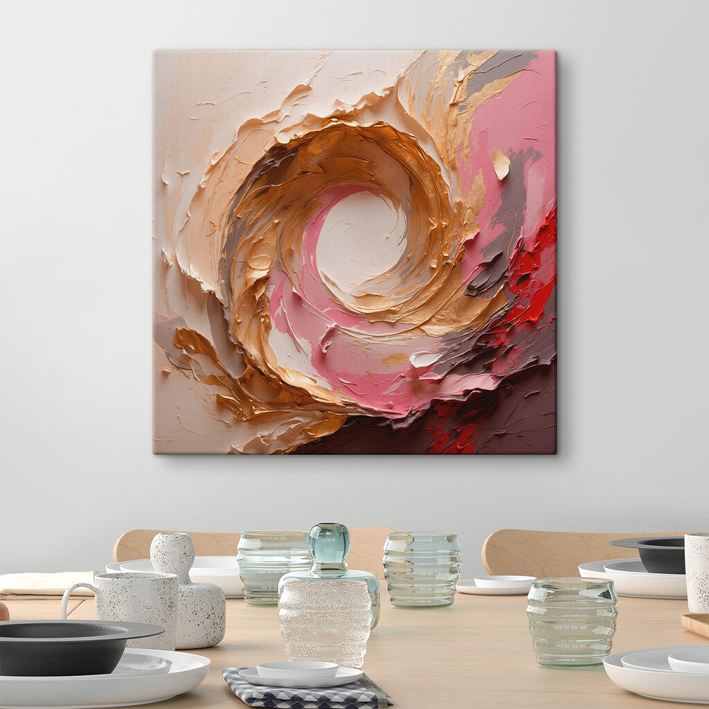 Roze wervel met goudrand — interieur 3