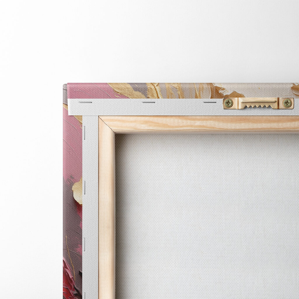 Roze wervel met goudrand — achterkant