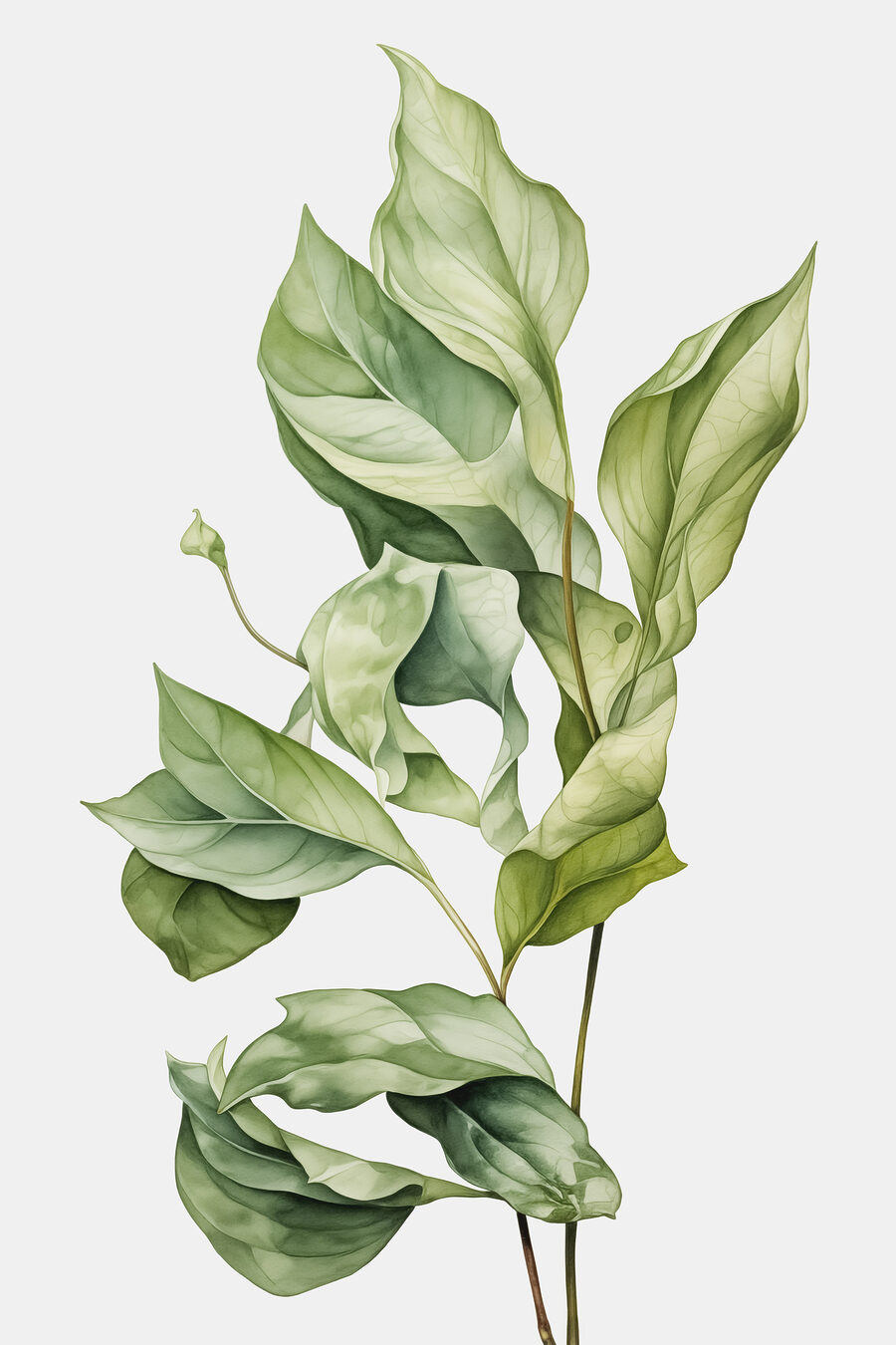 Groene bladeren met nerven — volledig ontwerp