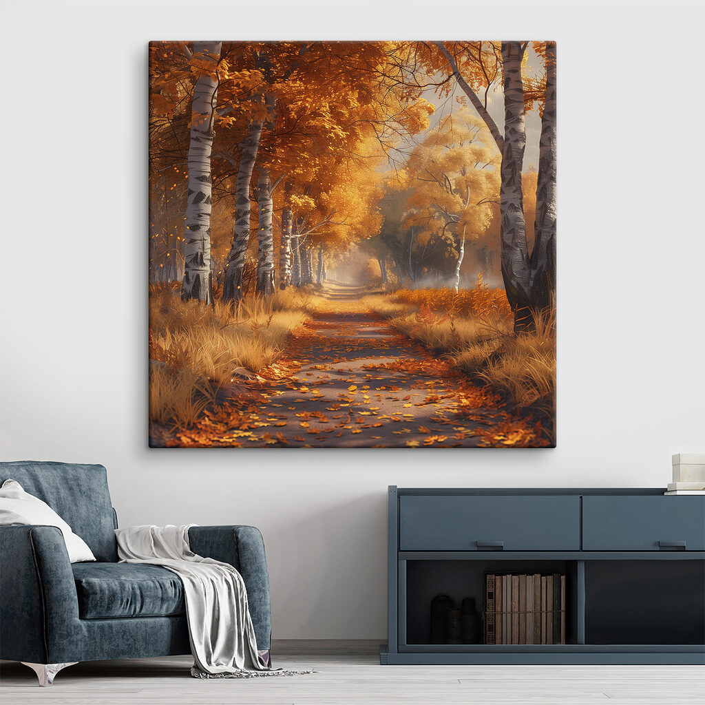 Gouden pad tussen berken — interieur 1