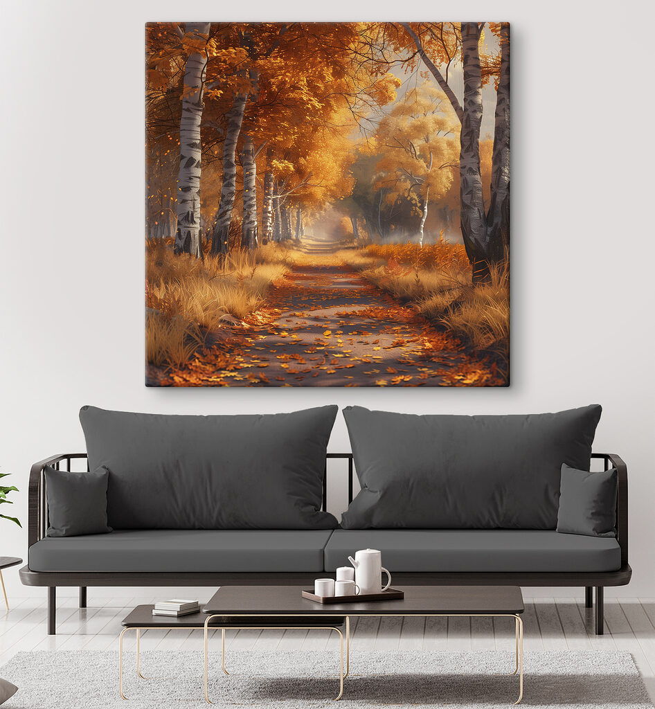 Gouden pad tussen berken — interieur 2