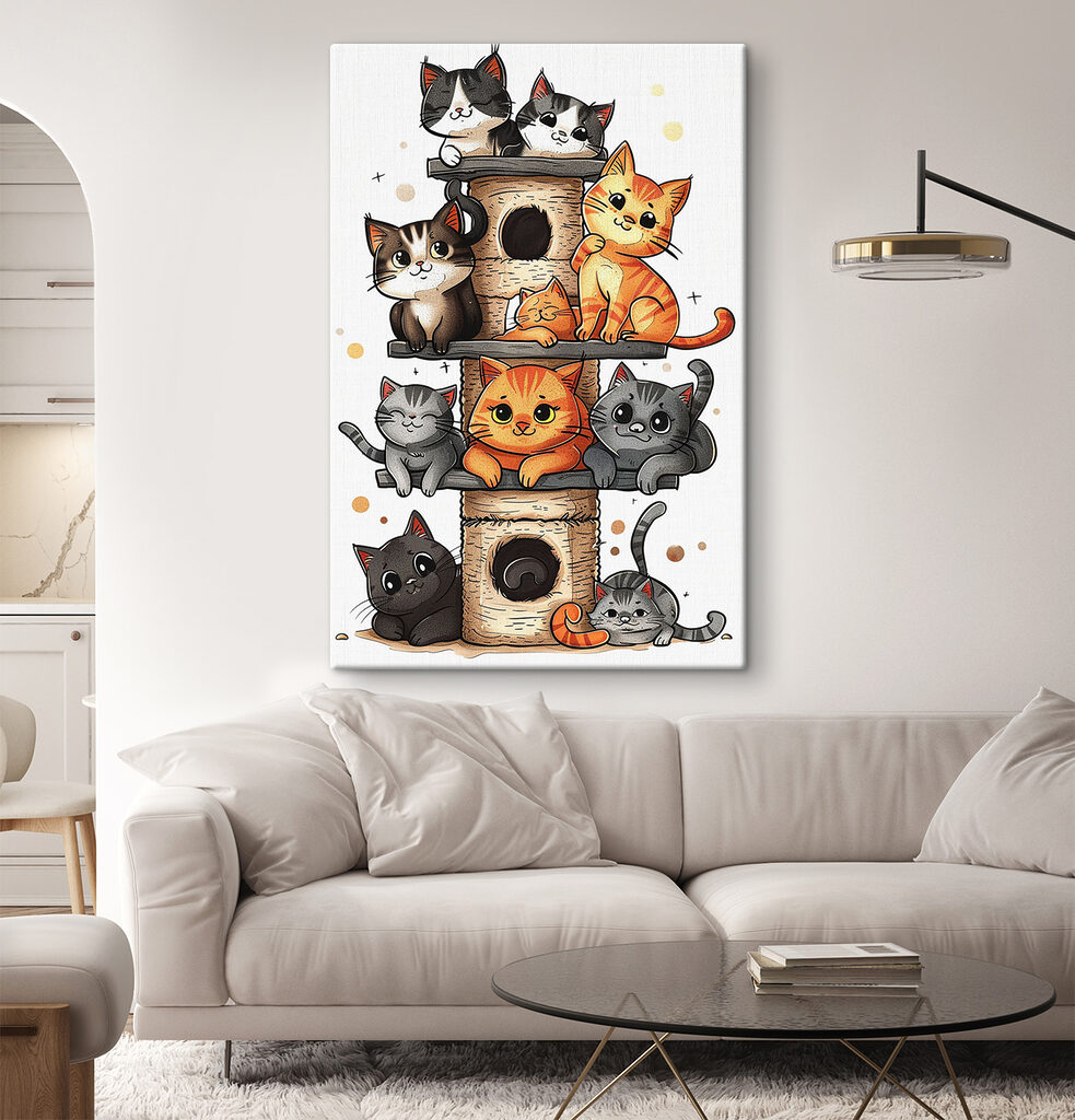 Groep katten op een toren — interieur 2