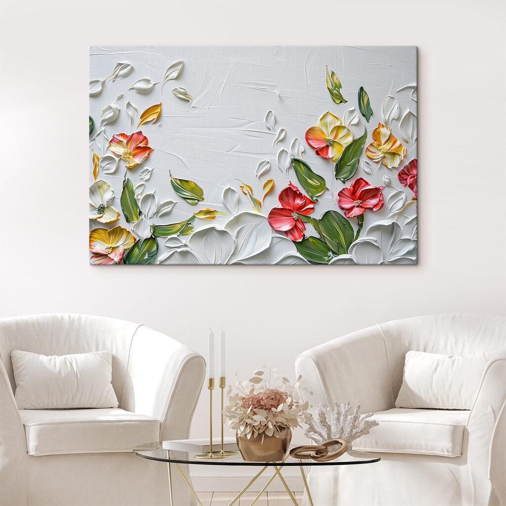 Bloemenranden rond wit — interieur 2