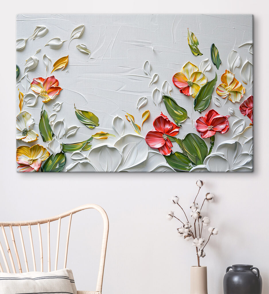 Bloemenranden rond wit — interieur 1