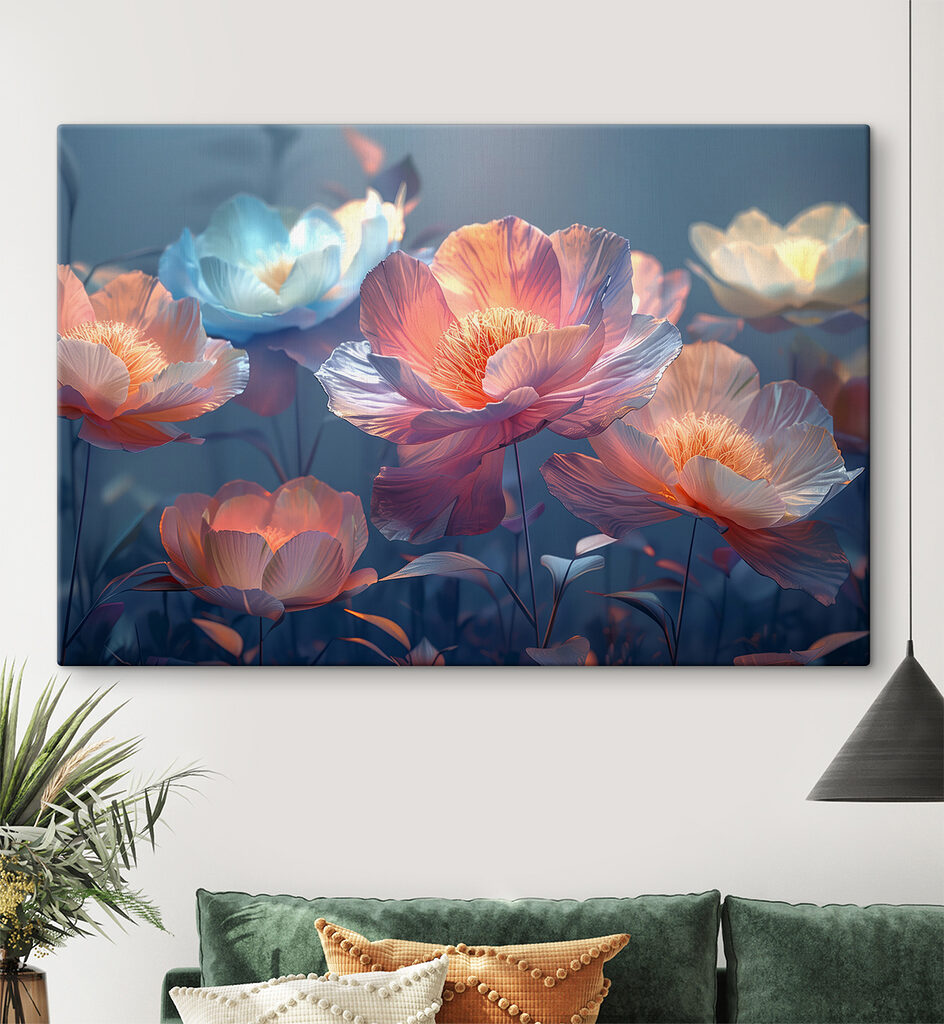 Bloemen in lichte avondglans — interieur 3