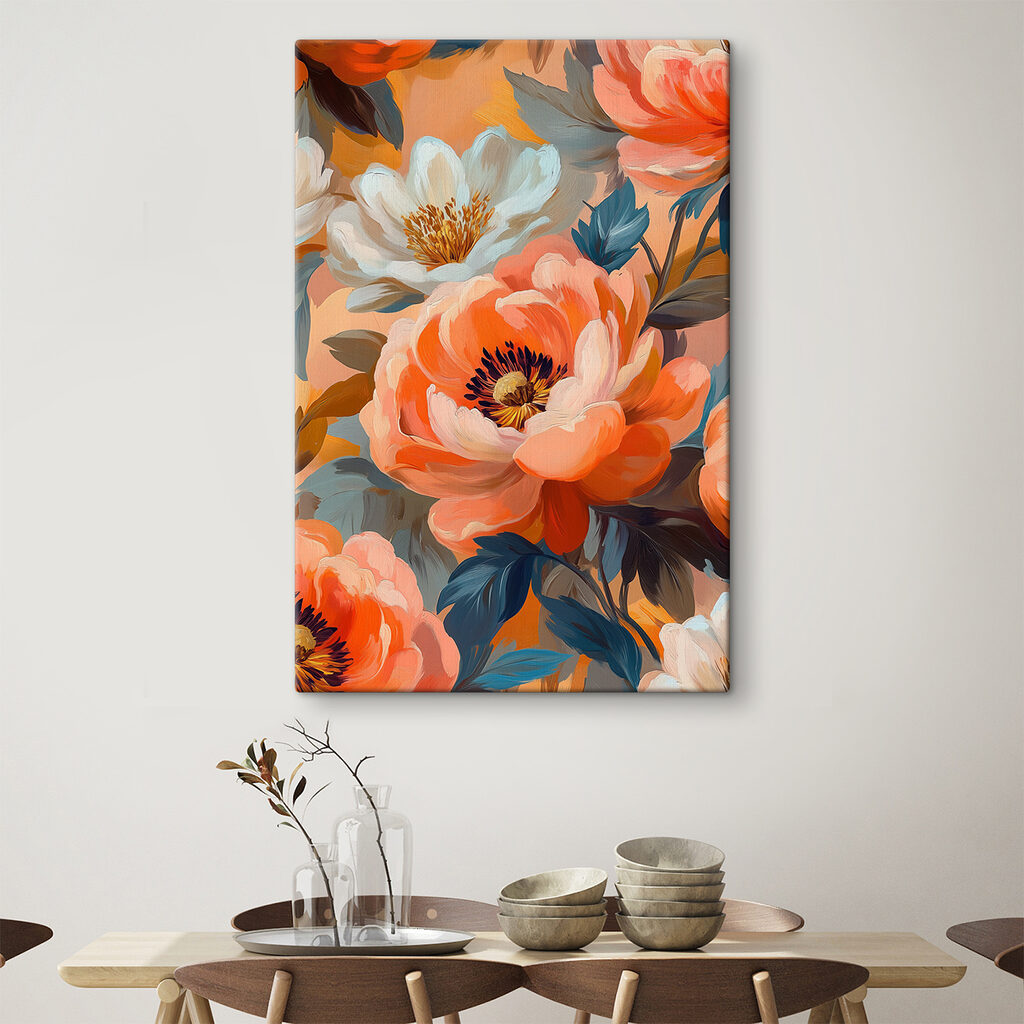 Oranje bloei naast roomwit — interieur 3
