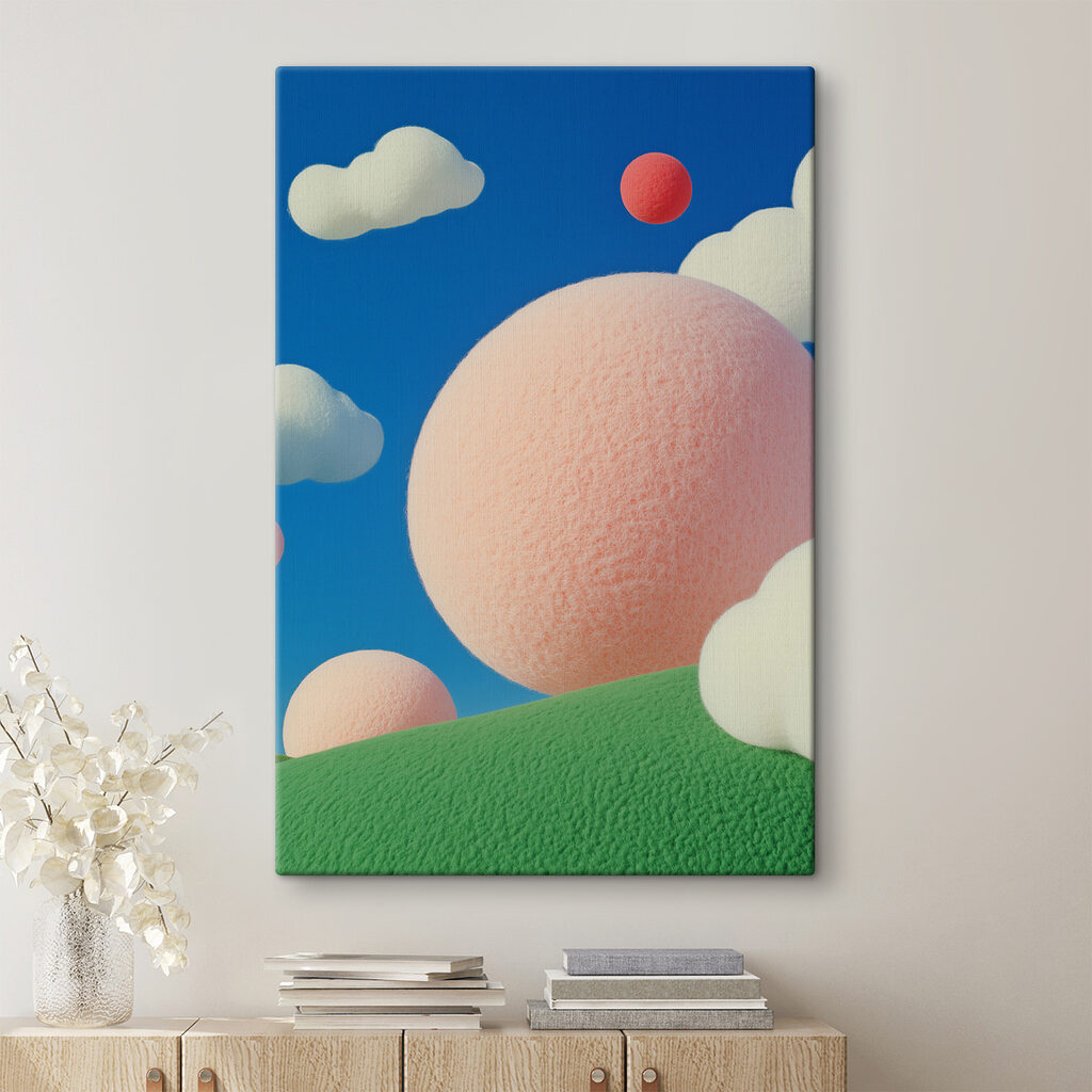 Roze bollen boven groen — interieur 2