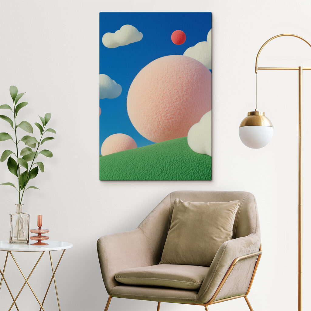 Roze bollen boven groen — interieur 3