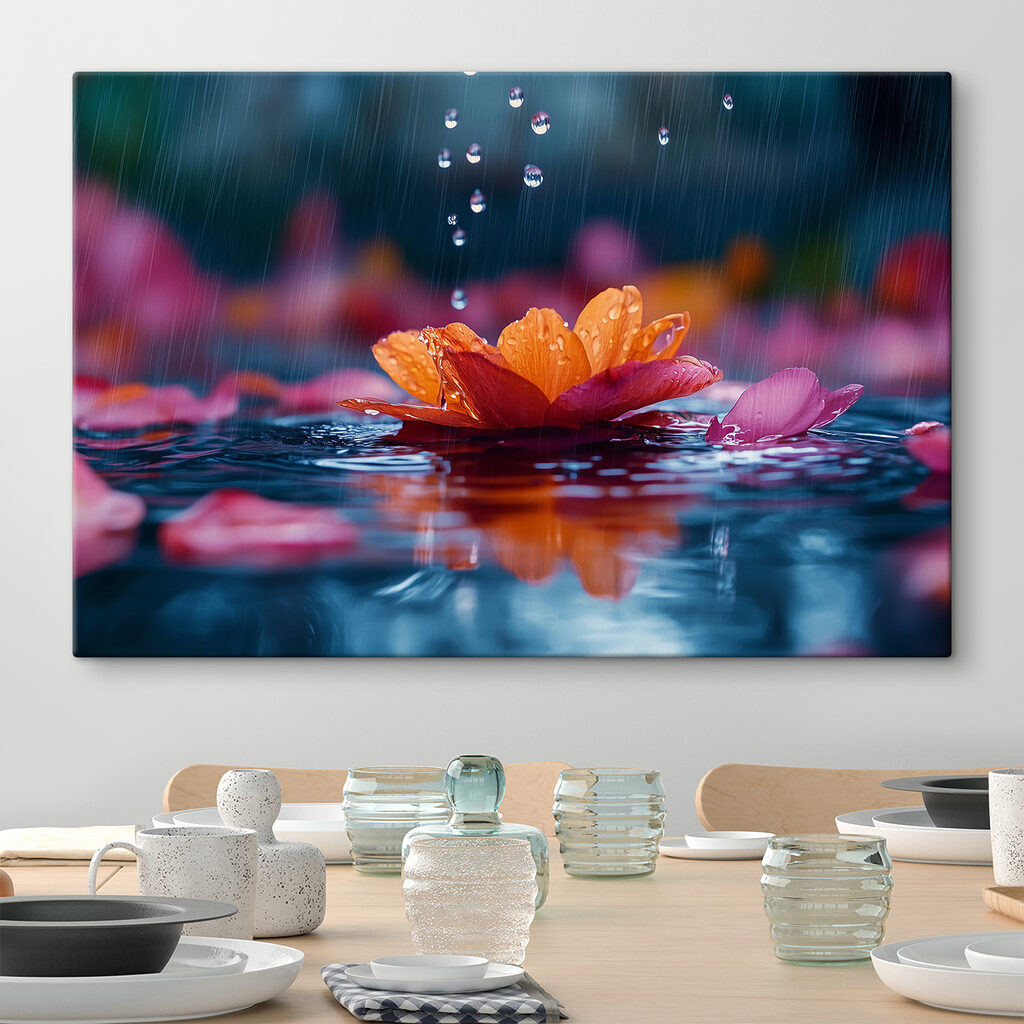 Een waterbloem vangt regen — interieur 1