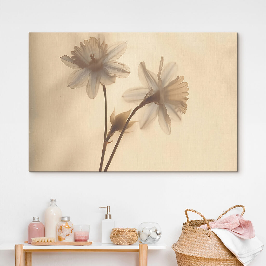 Twee bloemen in sepialicht — interieur 3