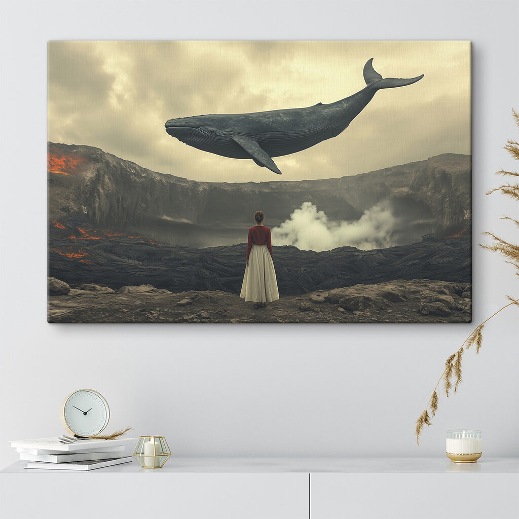Walvis boven stille bergen — interieur 1