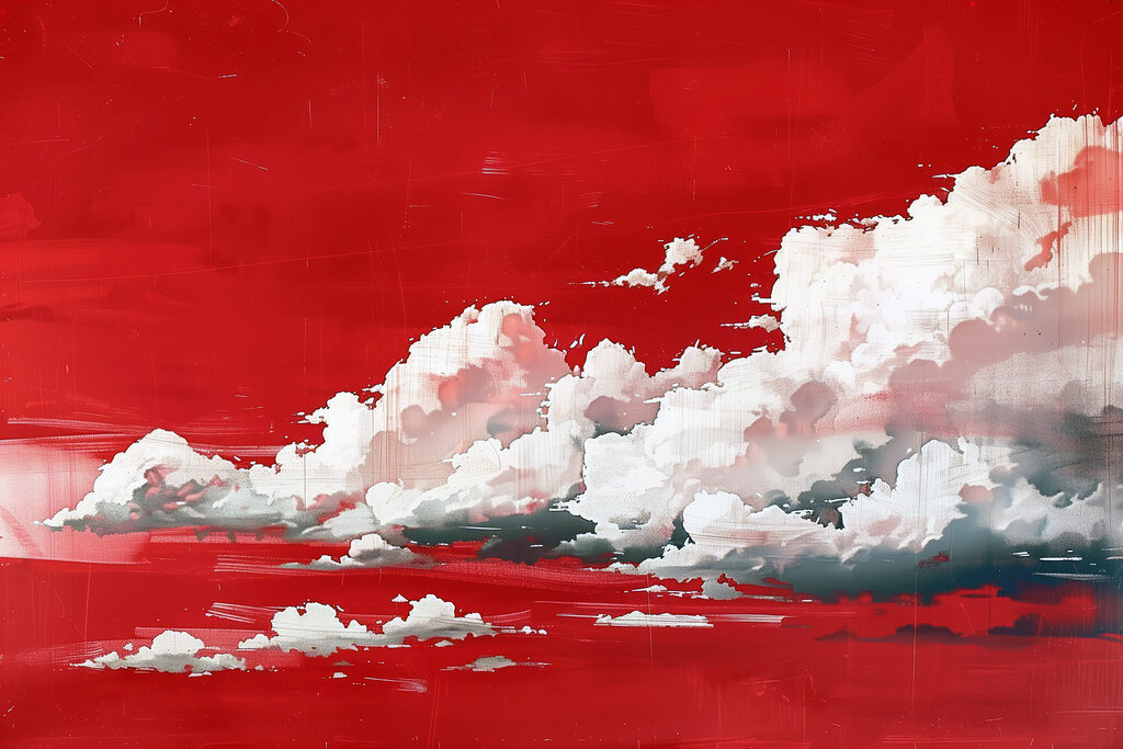 Wolken schuiven door rood — volledig ontwerp