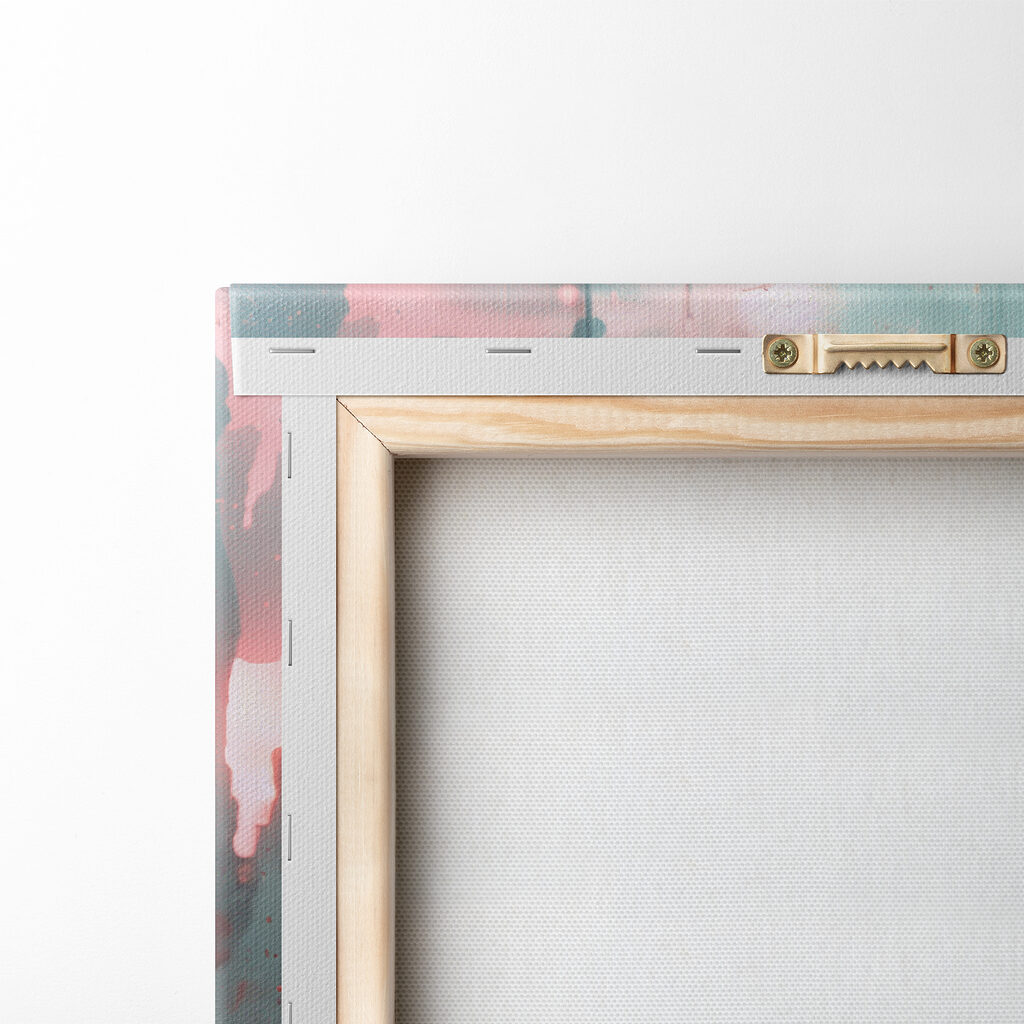 Roze klaproos, blauwe nevel — achterkant