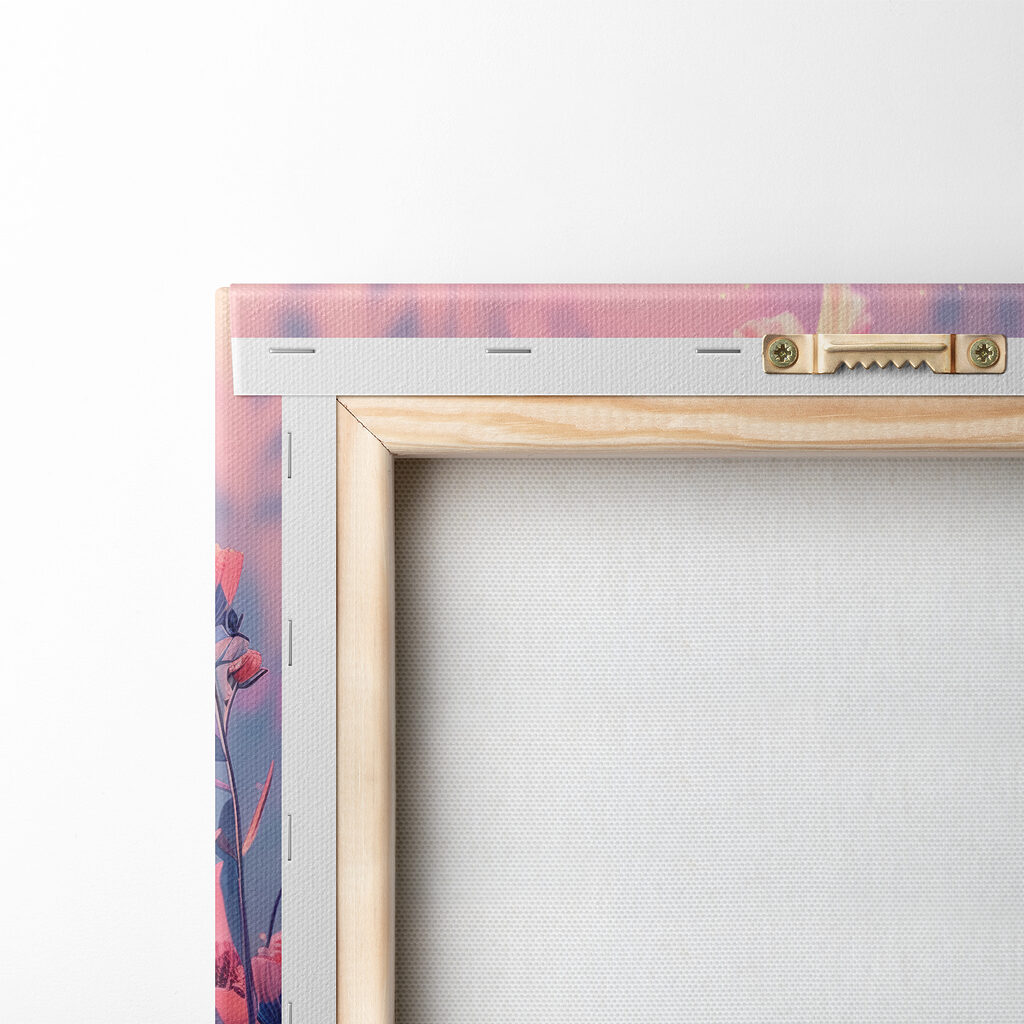 Roze bloemen onder lila — achterkant