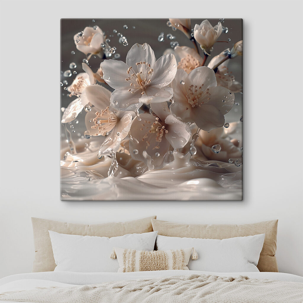 Bloesem tussen spattende druppels — interieur 2