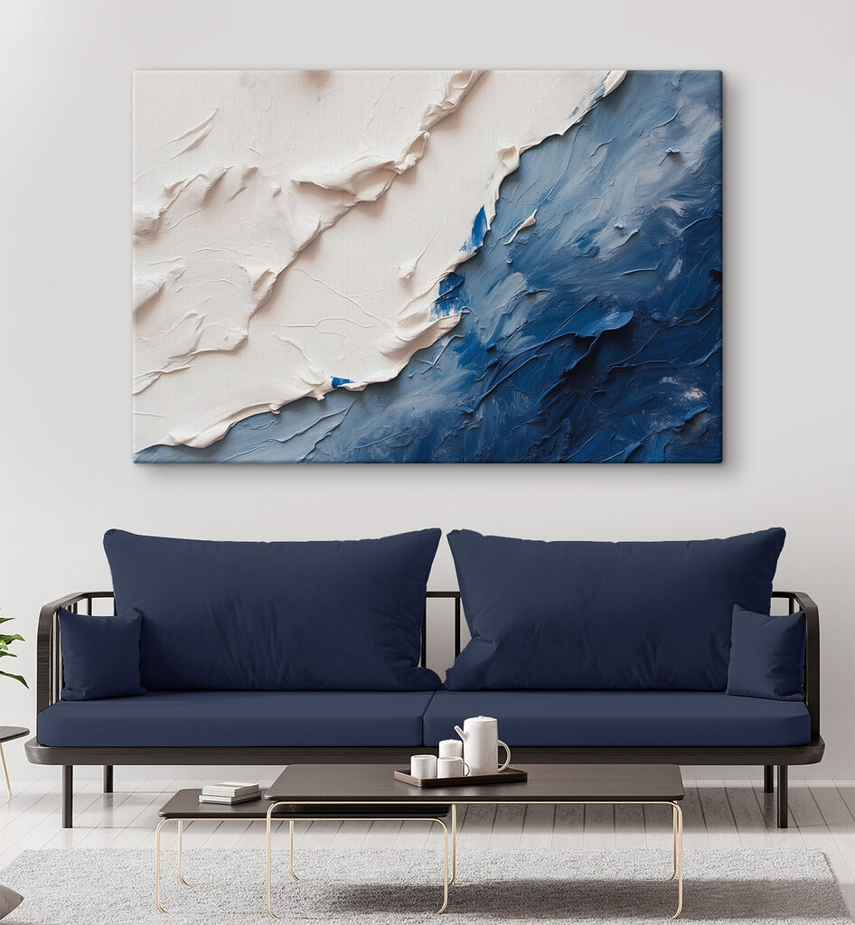 Wit schuift over diepblauw — interieur 2