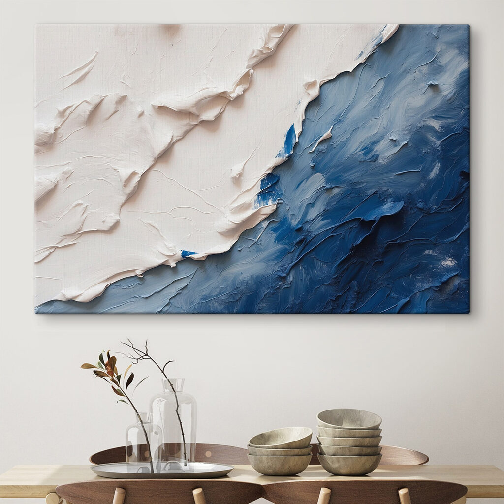 Wit schuift over diepblauw — interieur 1