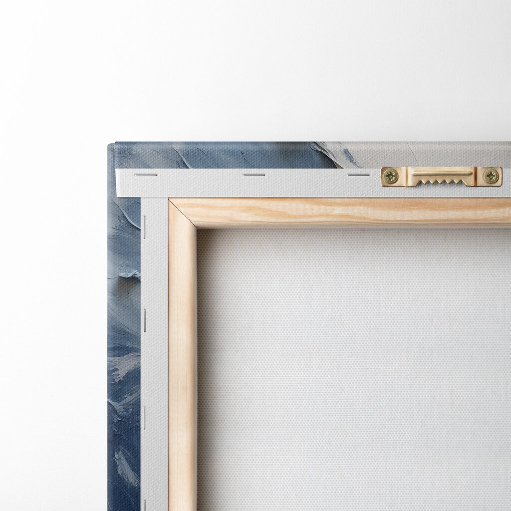 Wit schuift over diepblauw — achterkant