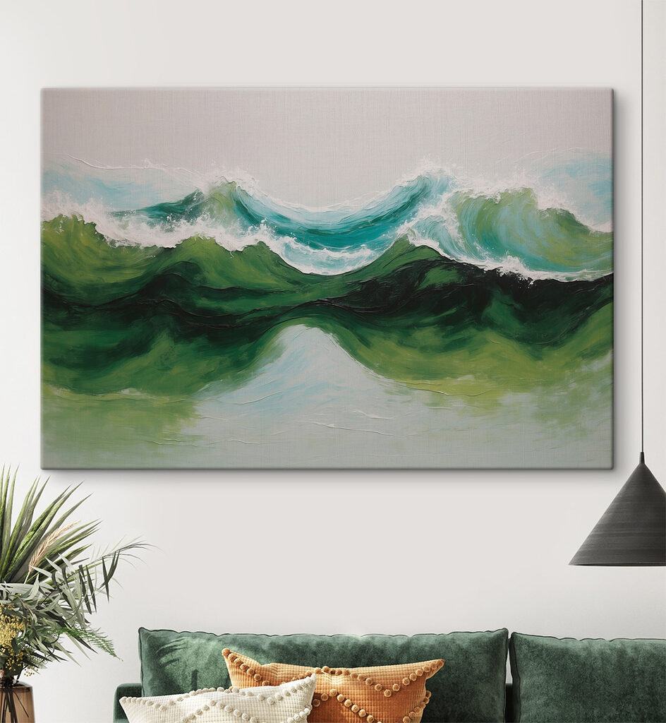 Groene golven met schuim — interieur 1