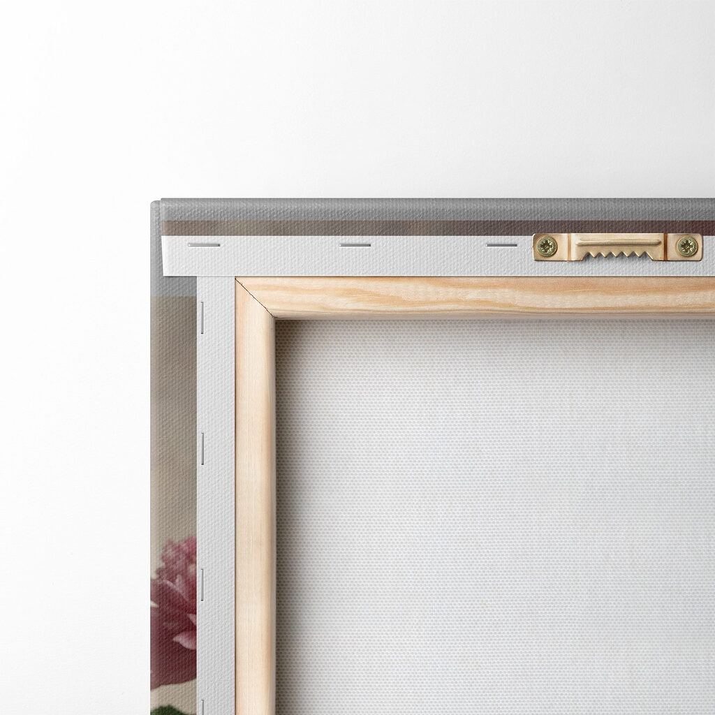 Roze boeket in glas — achterkant
