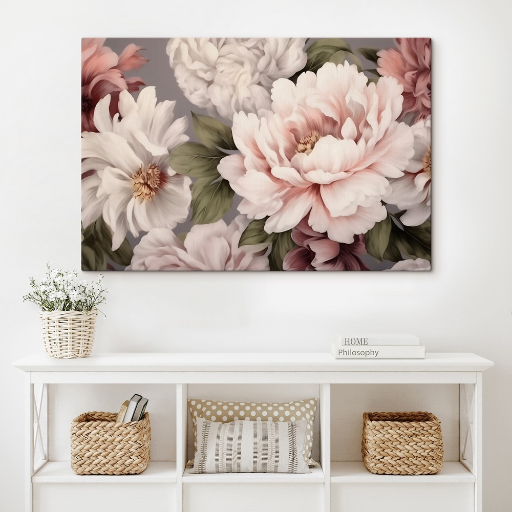 Roomroze bloemen dicht bijeen — interieur 1