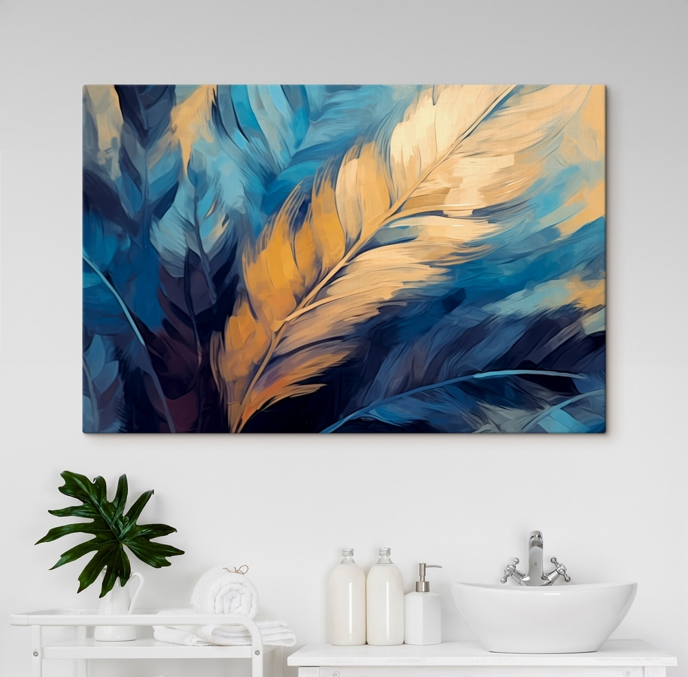 Gouden veer op diepblauw — interieur 2