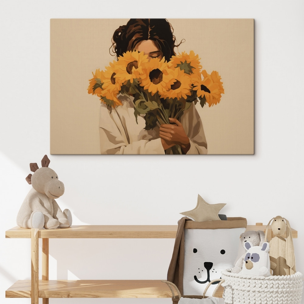 Verscholen achter zonnebloemen — interieur 1