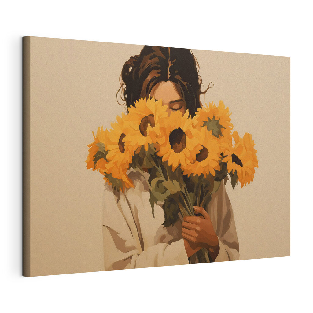 Verscholen achter zonnebloemen — productweergave