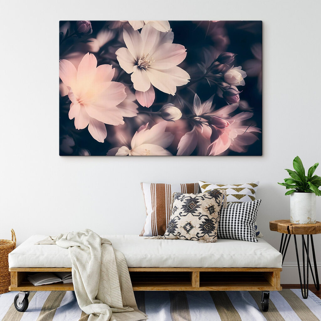 Roze bloemen in nachtschaduw — interieur 2