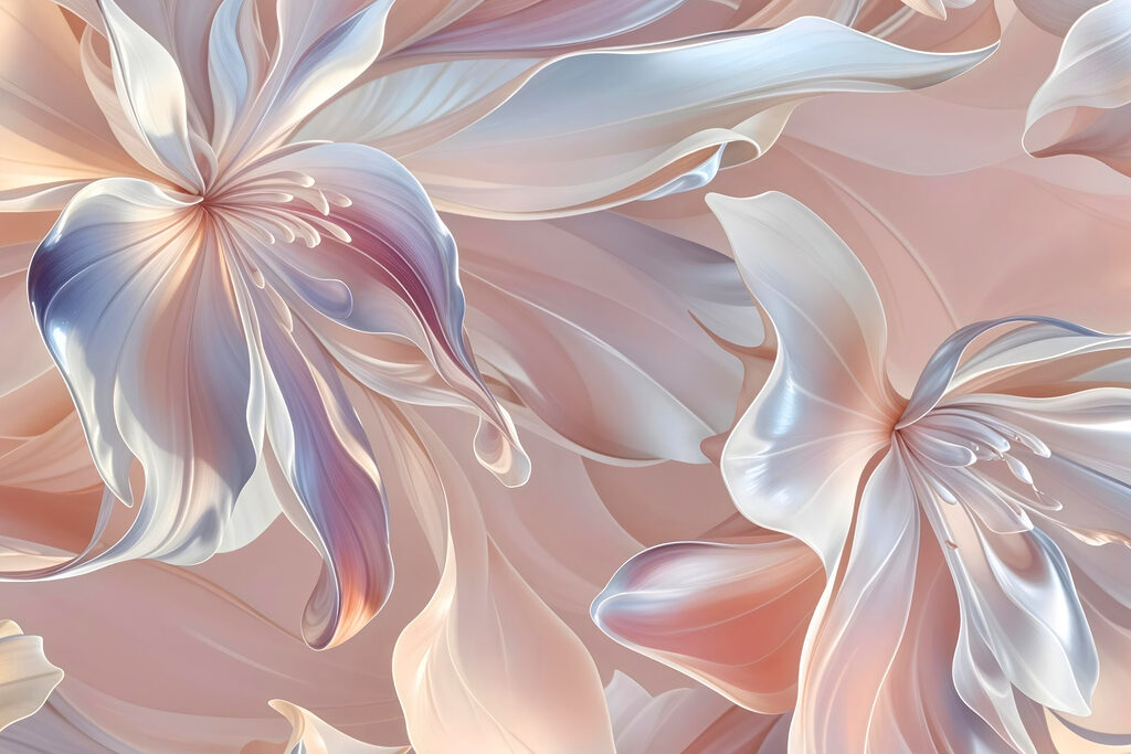 Bloemen met vloeiende blaadjes — volledig ontwerp