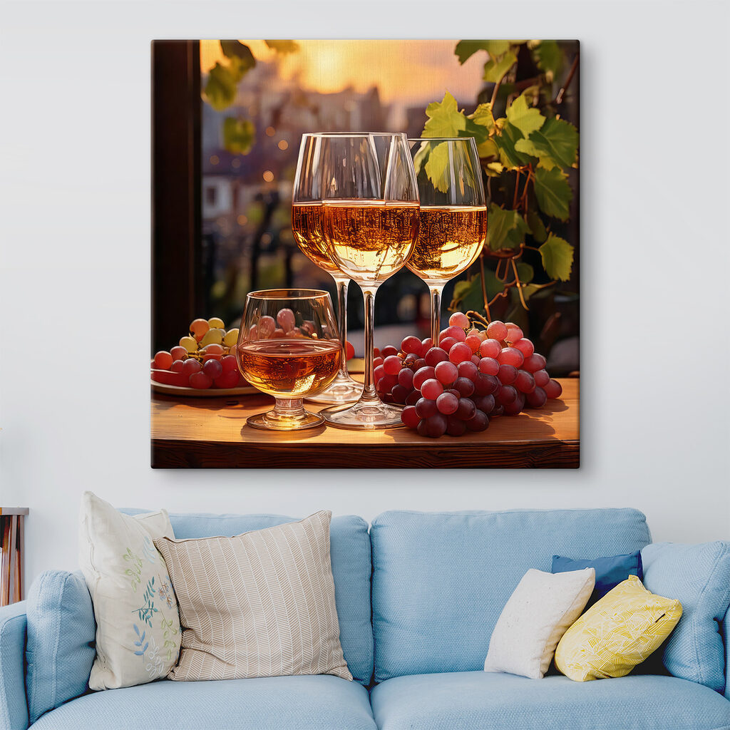 Drie glazen in avondzon — interieur 1