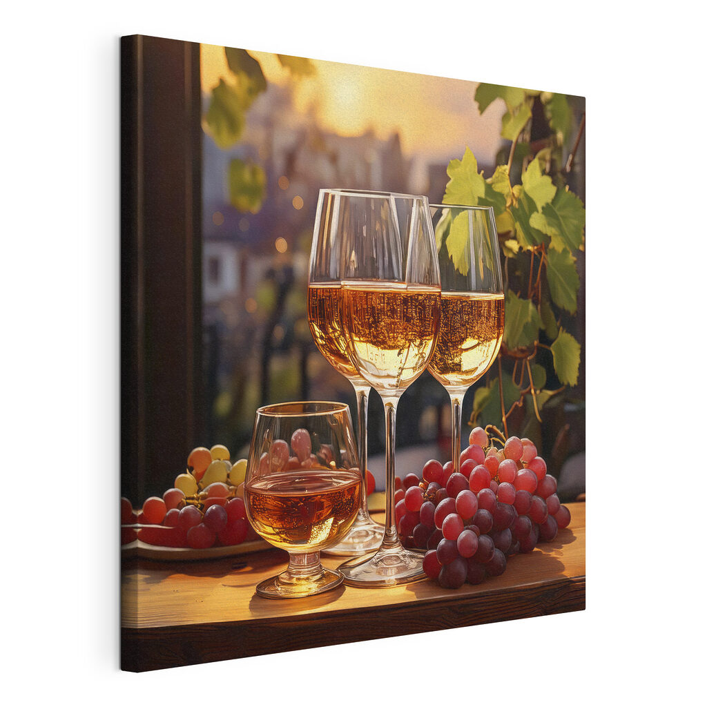 Drie glazen in avondzon — productweergave